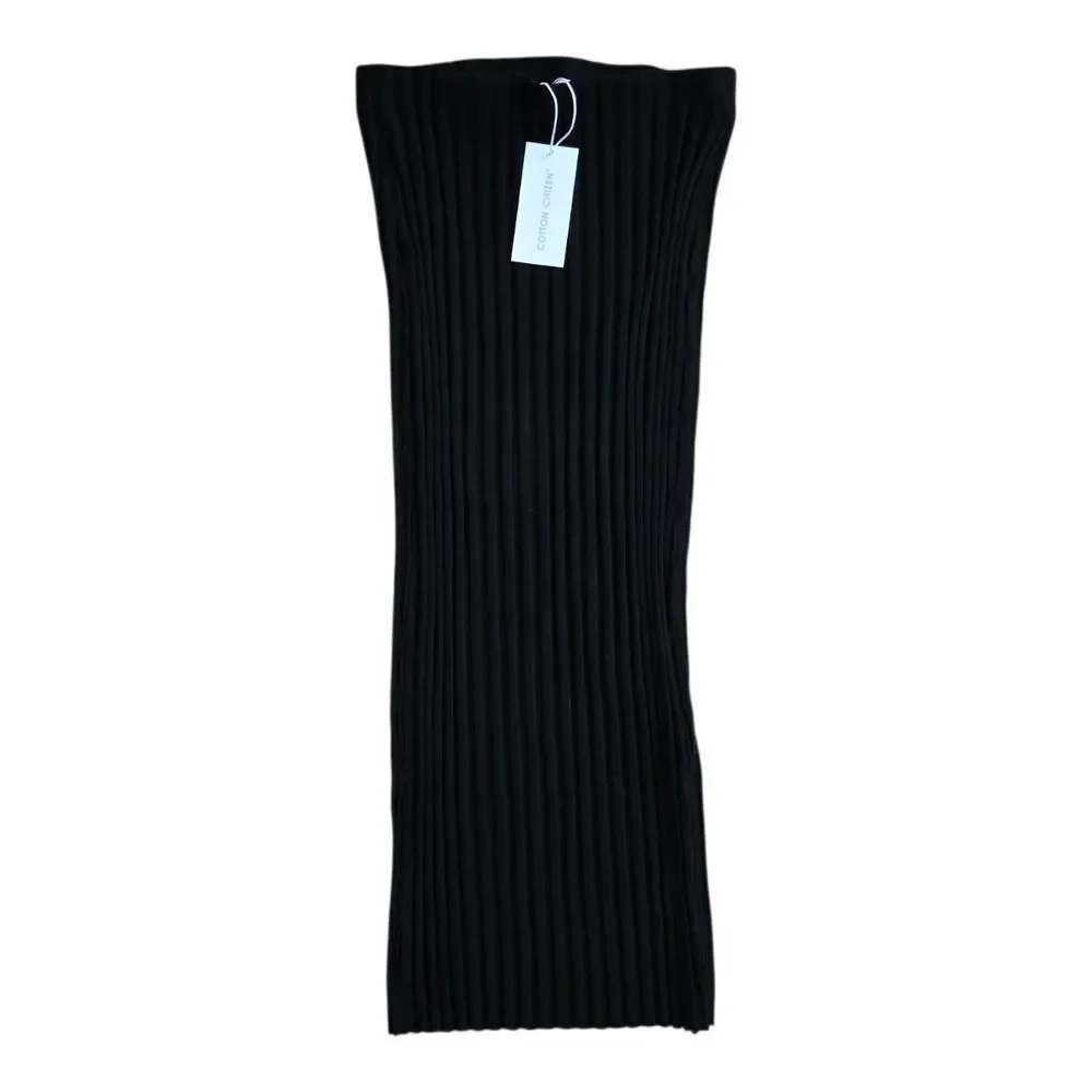 Cotton Citizen Black Ribbed Cut Out Midi Skirt XS